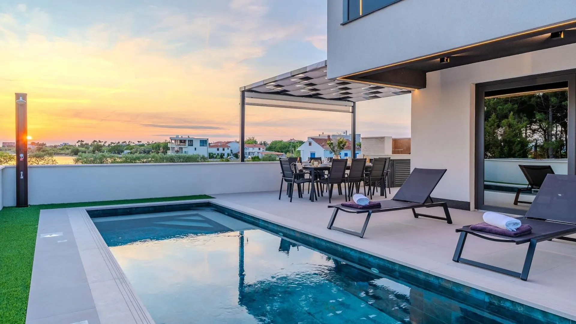 New! Luxury Villa Golden Hour Near The Beach With Heated Pool And Sauna - Ta Leut Agency Privlaka   Privlaka (Zadar)